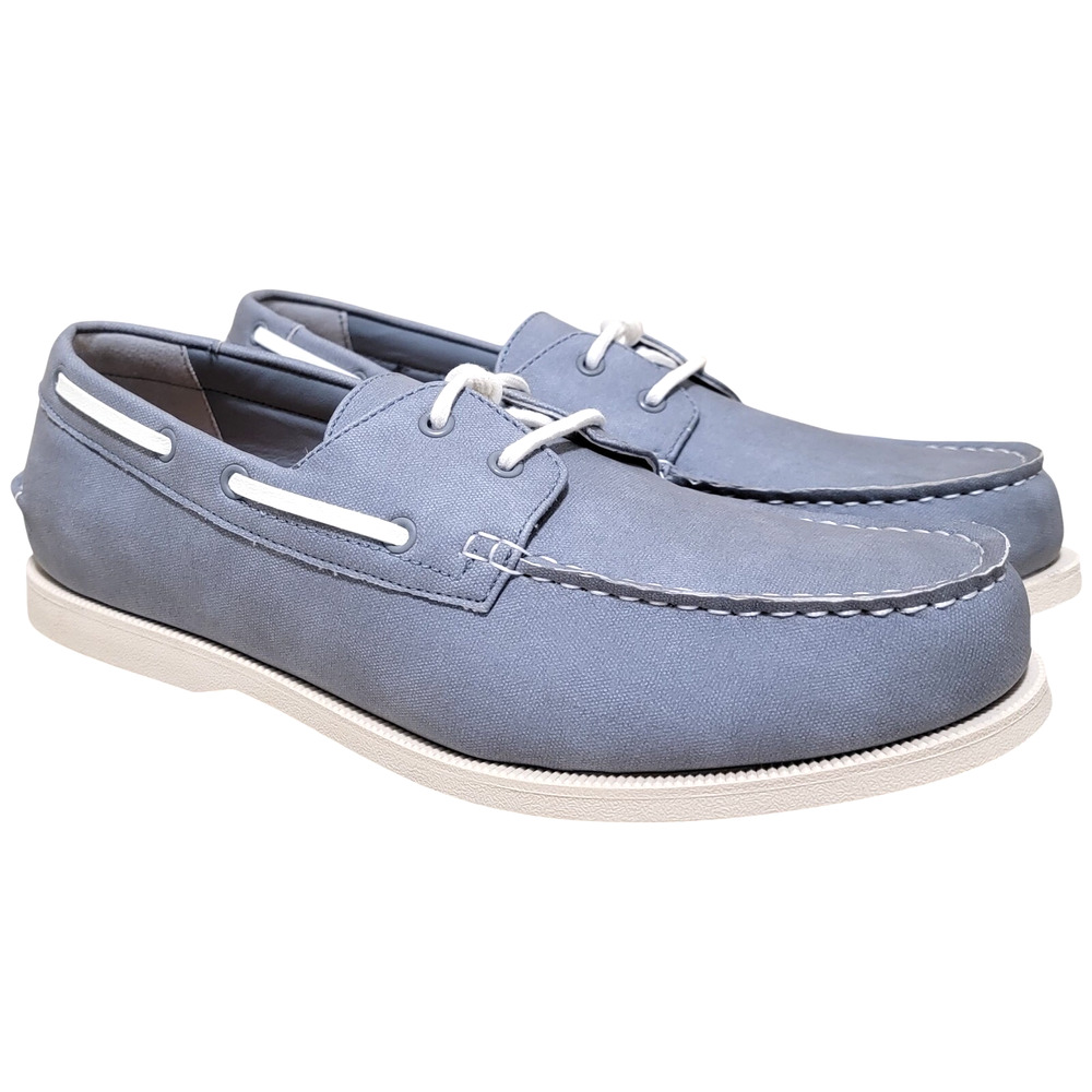 Club Room Men Elliot 2-Eye Casual Boat Shoe Size US 9M Light Blue Faux Leather